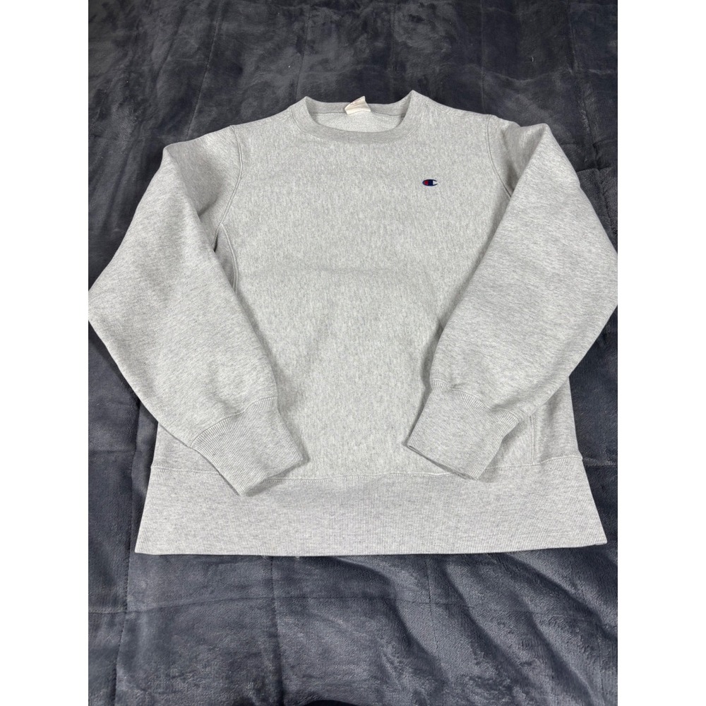 Champion Reverse Weave Sweatshirt Mens Large Heather Gray Crewneck Pullover Logo